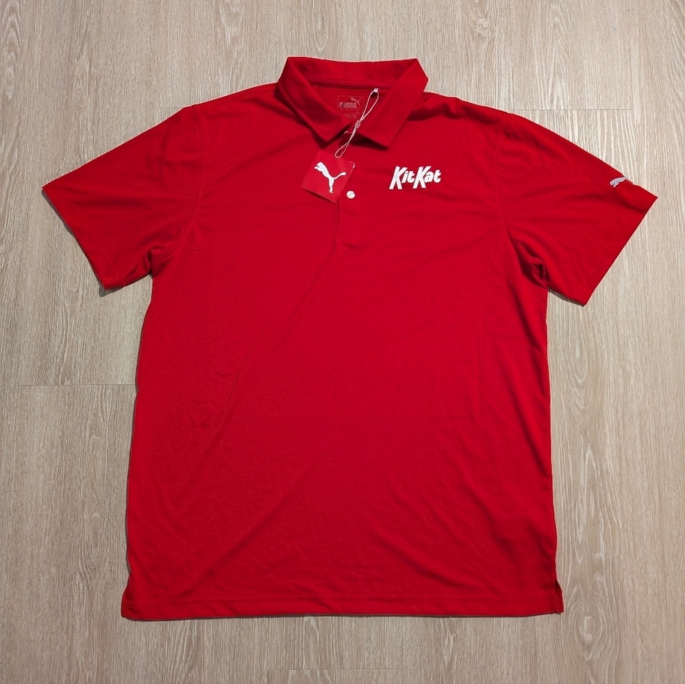 Puma Shirt Men's Large Kit Kat Fusion Polo High Risk Red NWT